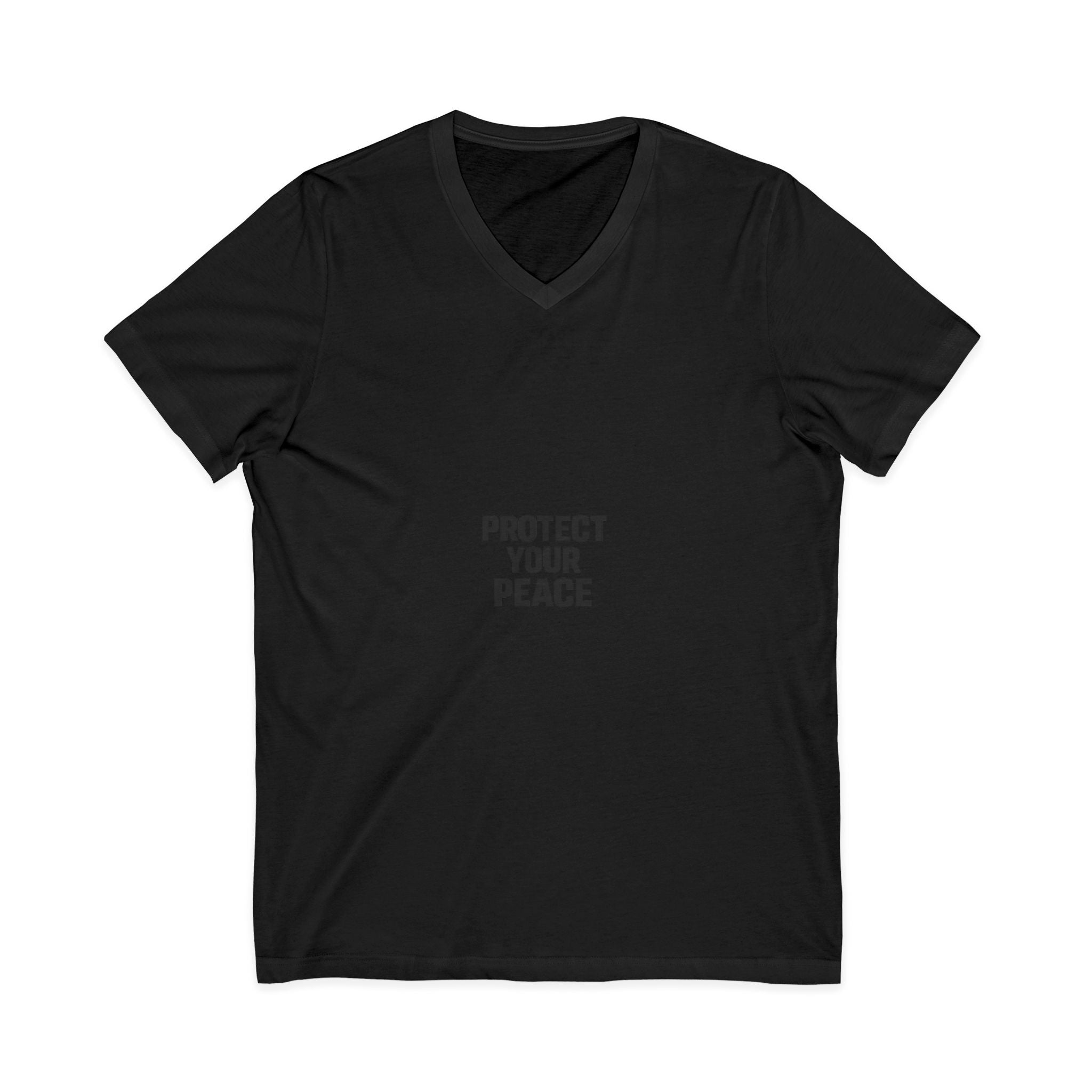 Protect Your Peace V-Neck Tee — Minimalist Self-Care Message Shirt