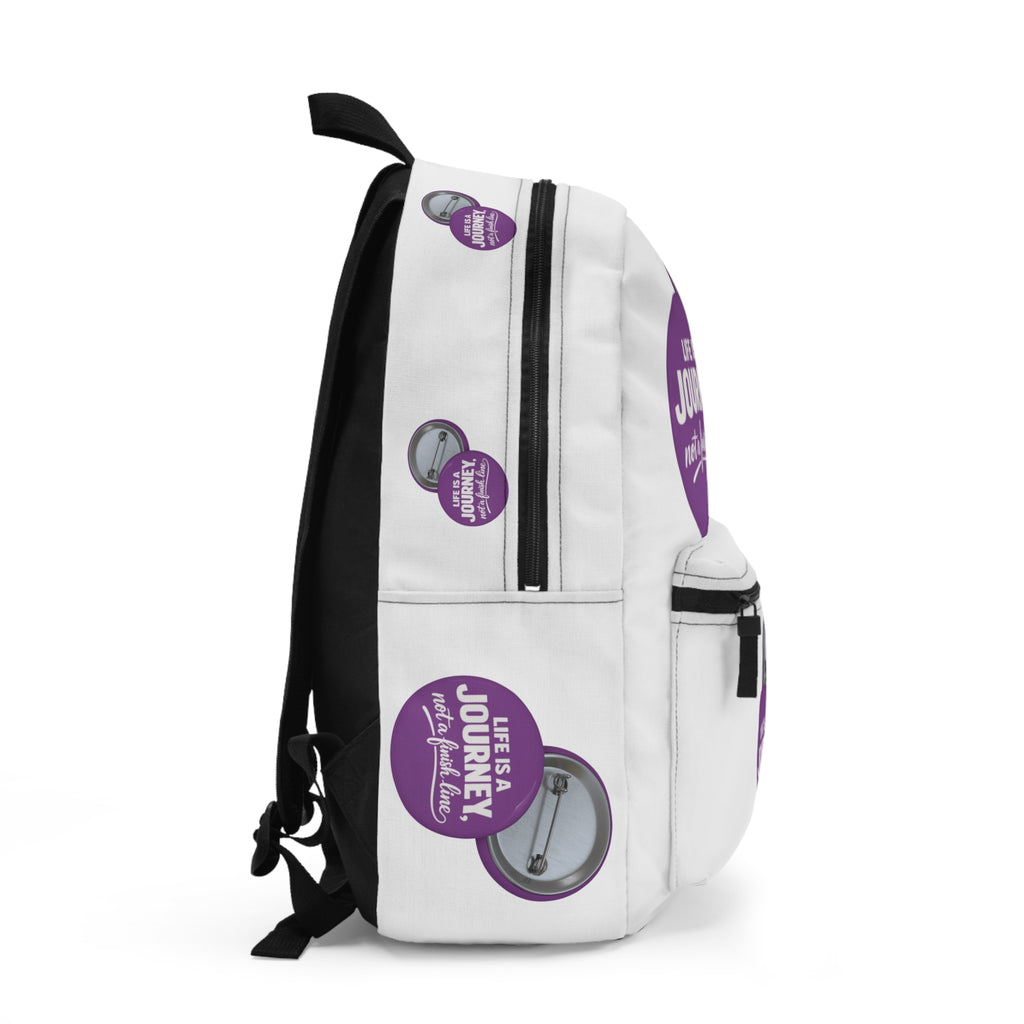 Inspirational graphic design  — "Life Is a Journey, Not a Finish Line" Motivational Travel Bag