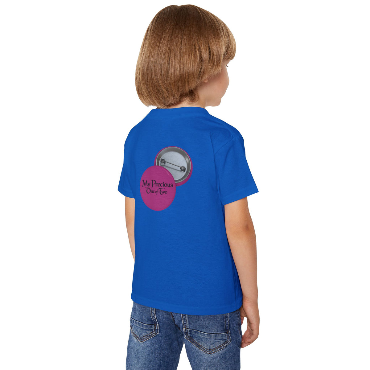 Toddler T-Shirt — "My Precious One of Four  Pink Button Graphic design