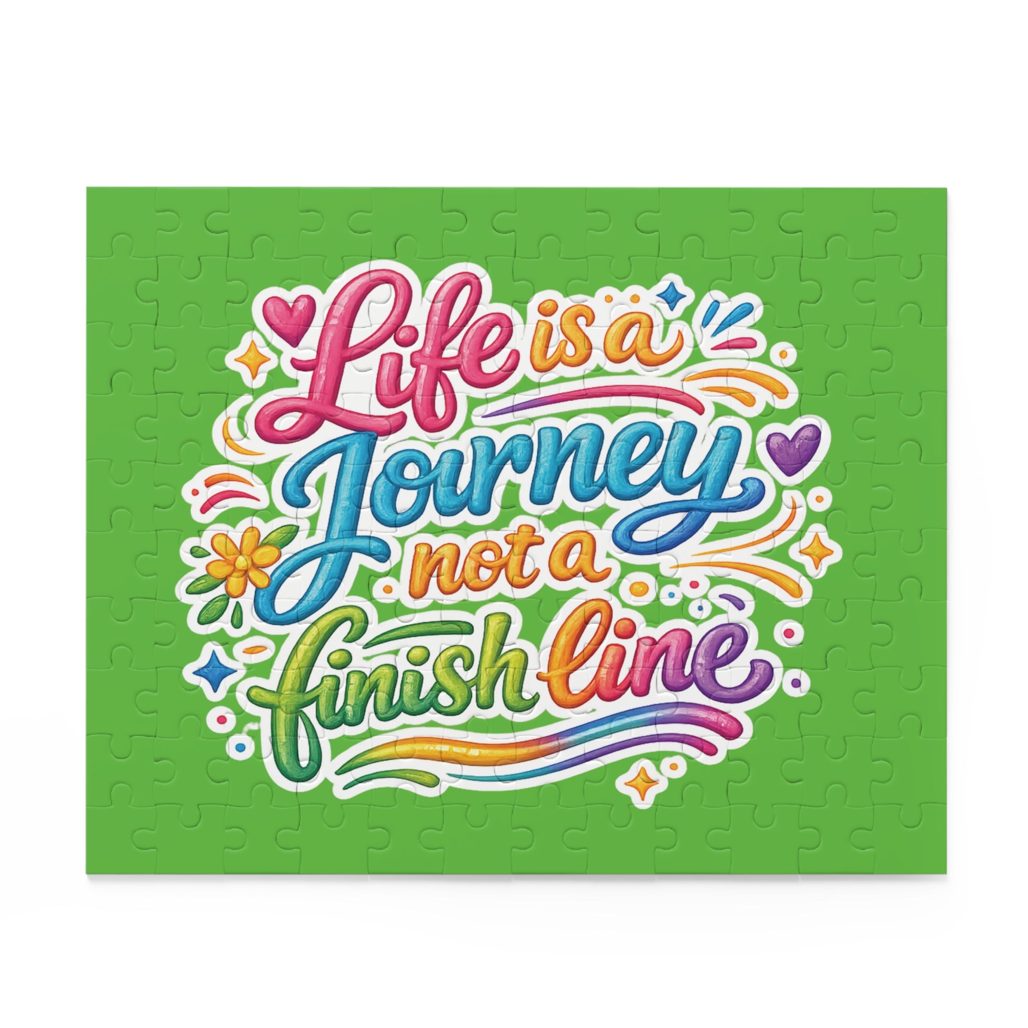 Puzzle — "Life Is a Journey Not a Finish Line" Colorful Inspirational Jigsaw