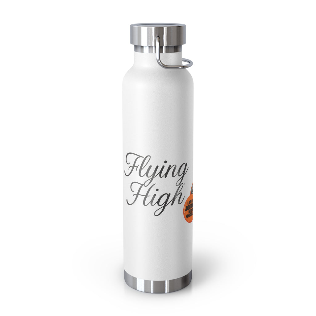 The circular graphic design reminds us to Protect Your Peace Flying High Monarch Butterfly Insulated Water Bottle — 22oz Vacuum Flask