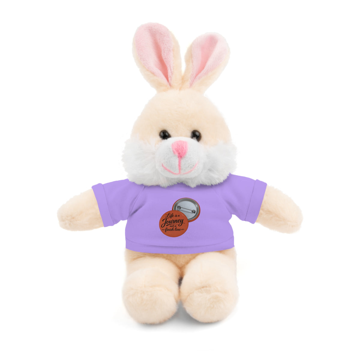 Life is a journey not a finish line. Plush Teddy Bear with Printed Tee — Cute Personalized Gift for Kids & Couples