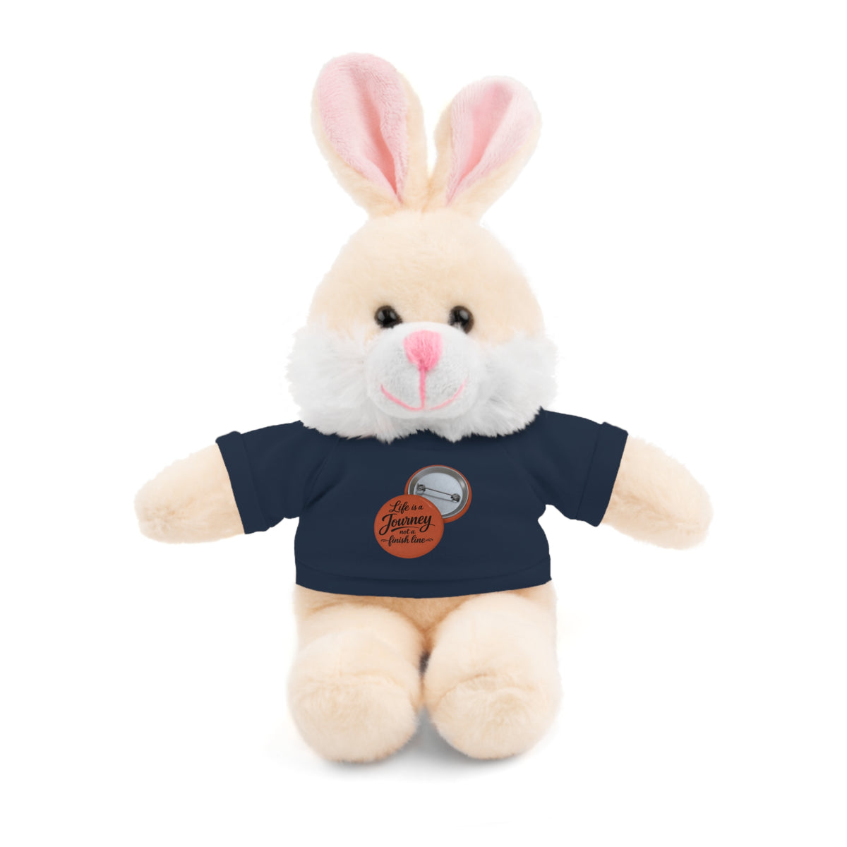 Life is a journey not a finish line. Plush Teddy Bear with Printed Tee — Cute Personalized Gift for Kids & Couples