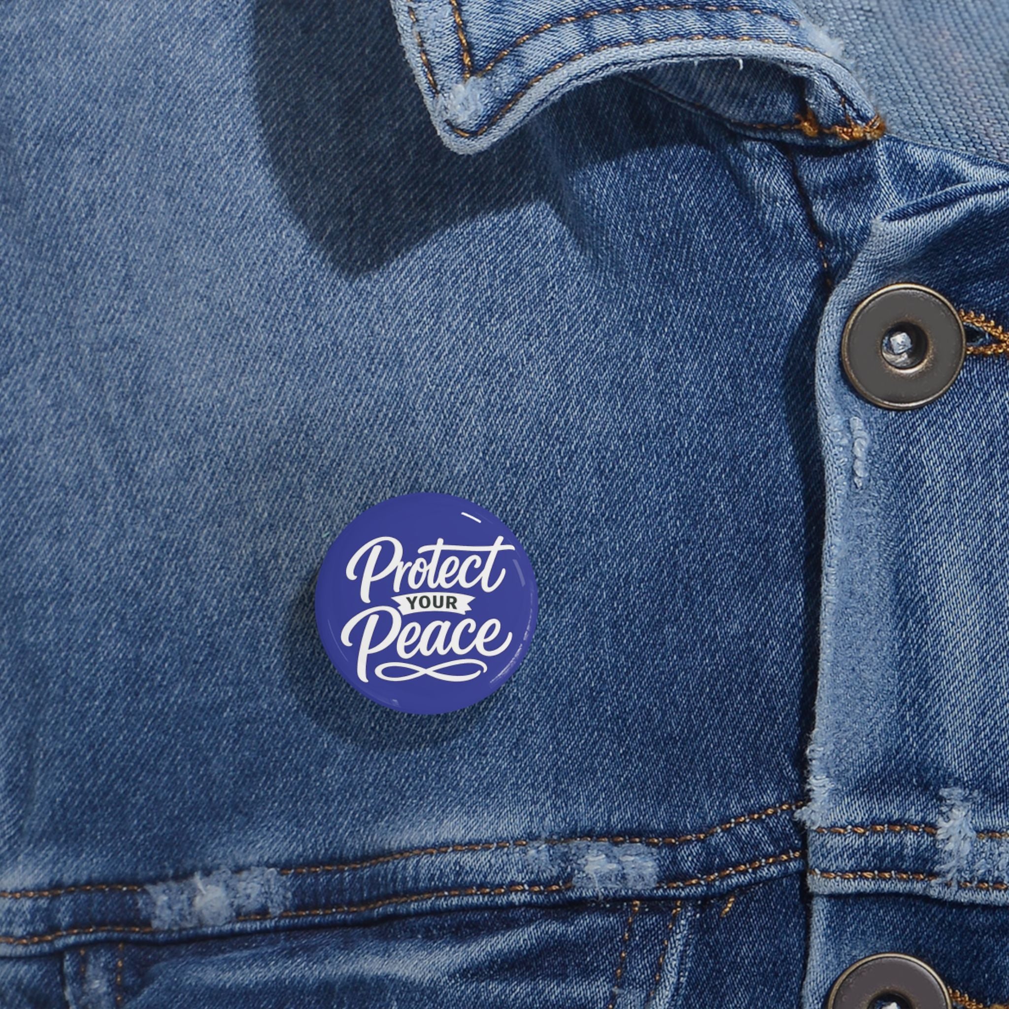 Protect Your Peace Round Pin – Inspirational Mental Wellness Button