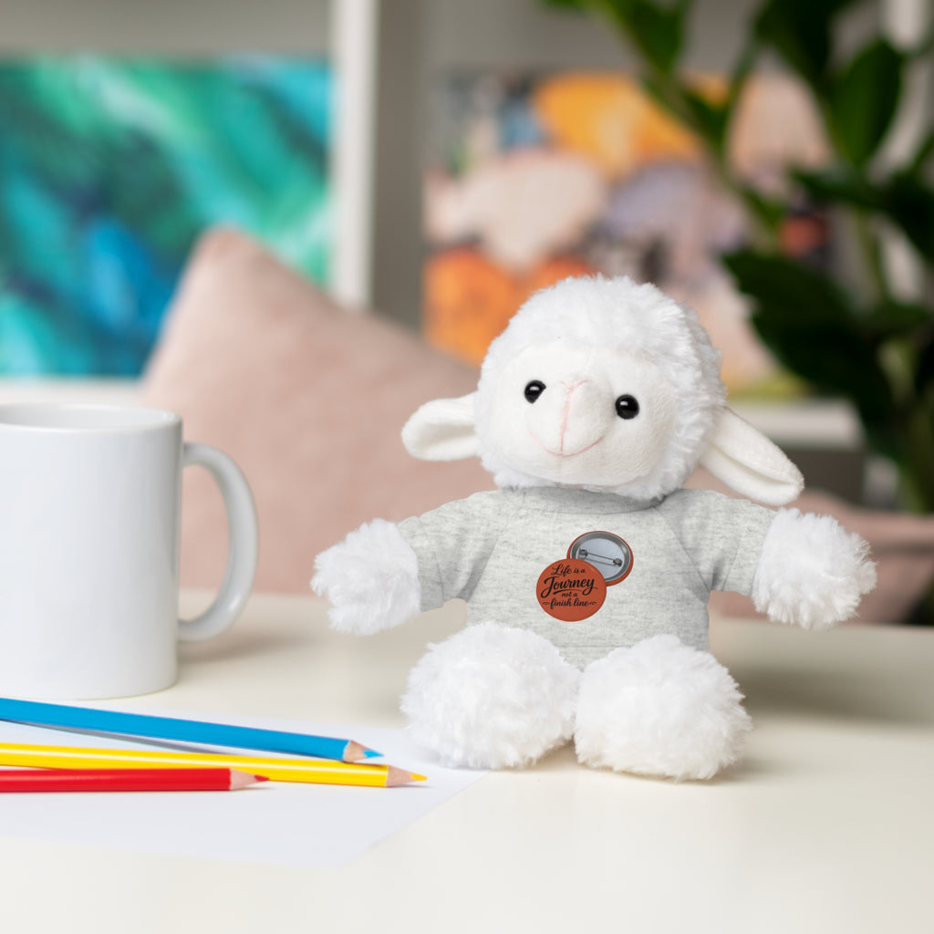 Life is a journey not a finish line. Plush Teddy Bear with Printed Tee — Cute Personalized Gift for Kids & Couples
