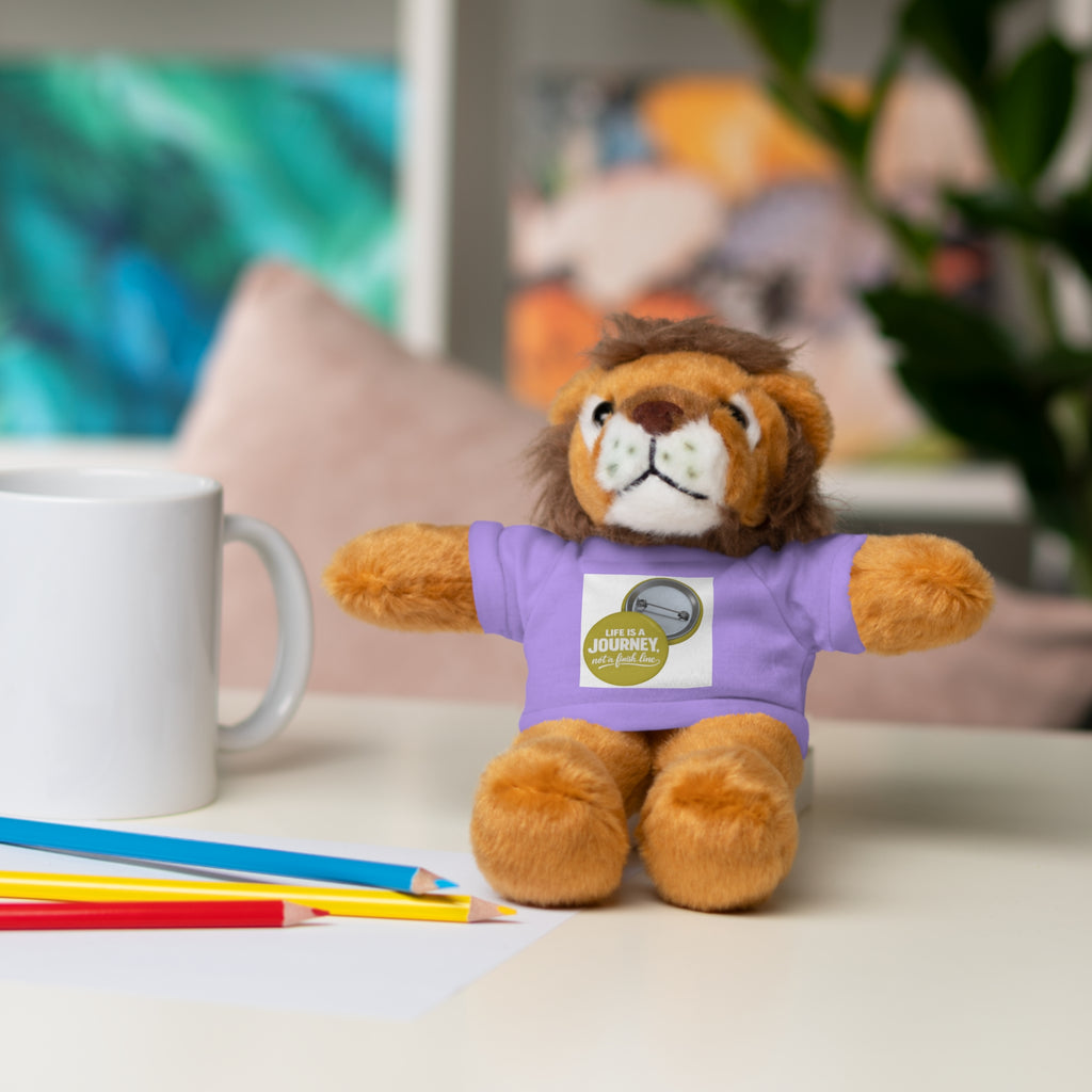 Cute Brown Teddy Bear with 'Life Is a Journey not a finish line.' Tee — Plush Gift for Kids & Travelers