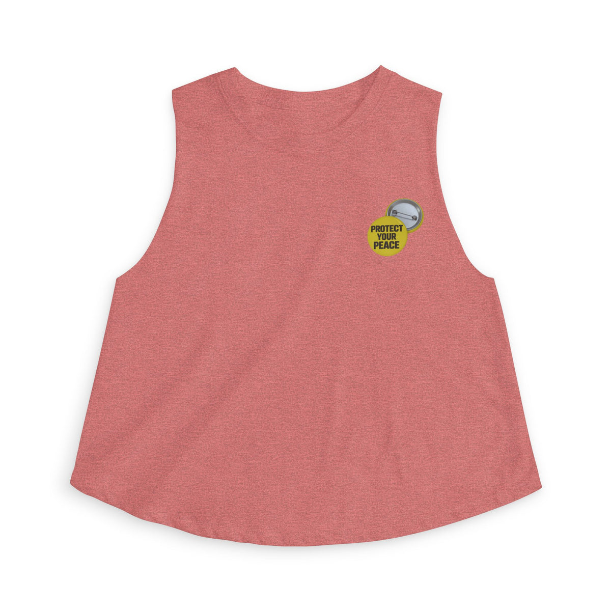 Women's Crop Top — 'Protect Your Peace' Minimal Badge Tank Top