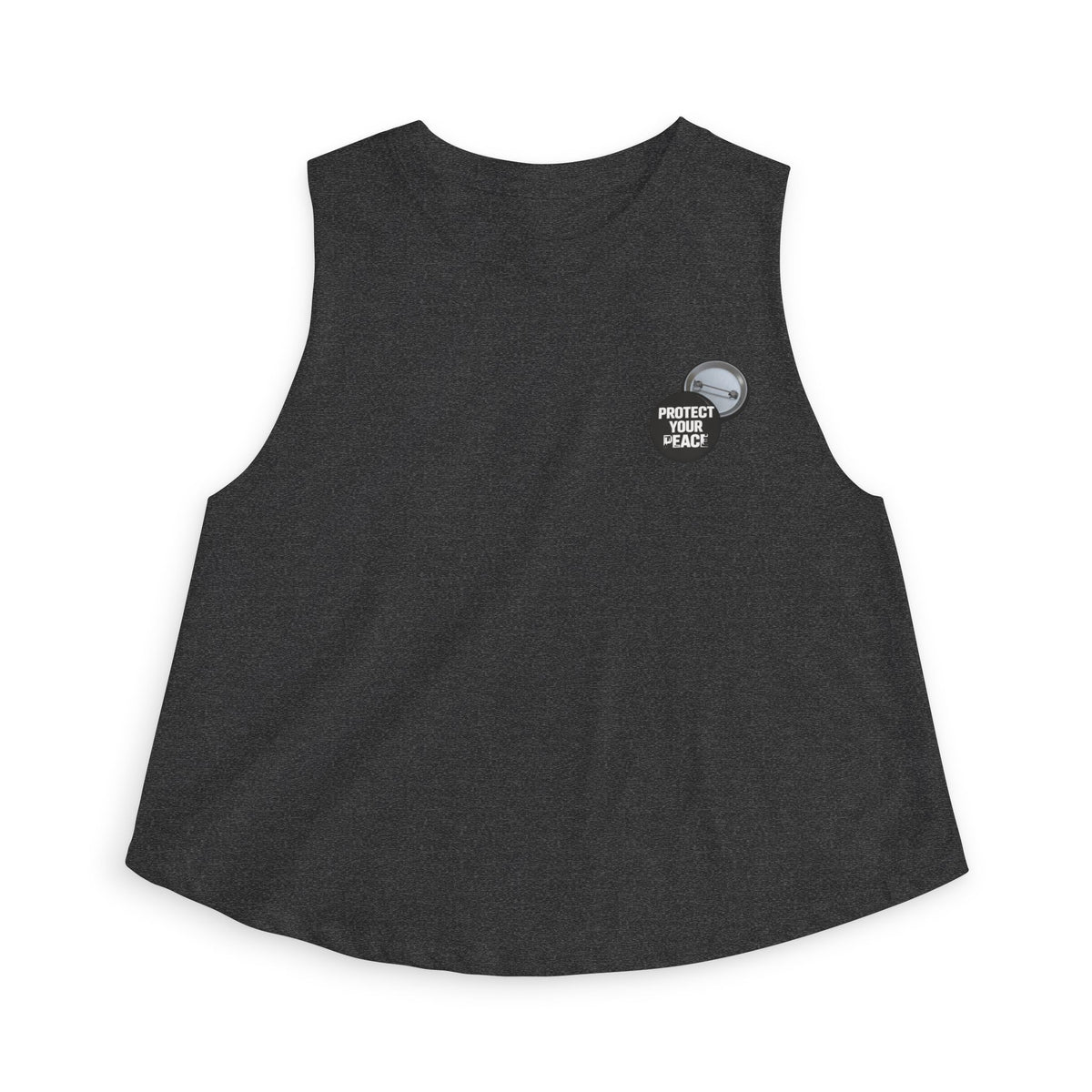 Women's Crop Top — 'Protect Your Peace' Minimal Pocket Graphic Tank