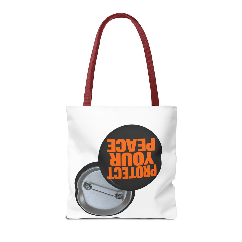 Tote Bag — Protect Your Peace Button Print Canvas Tote