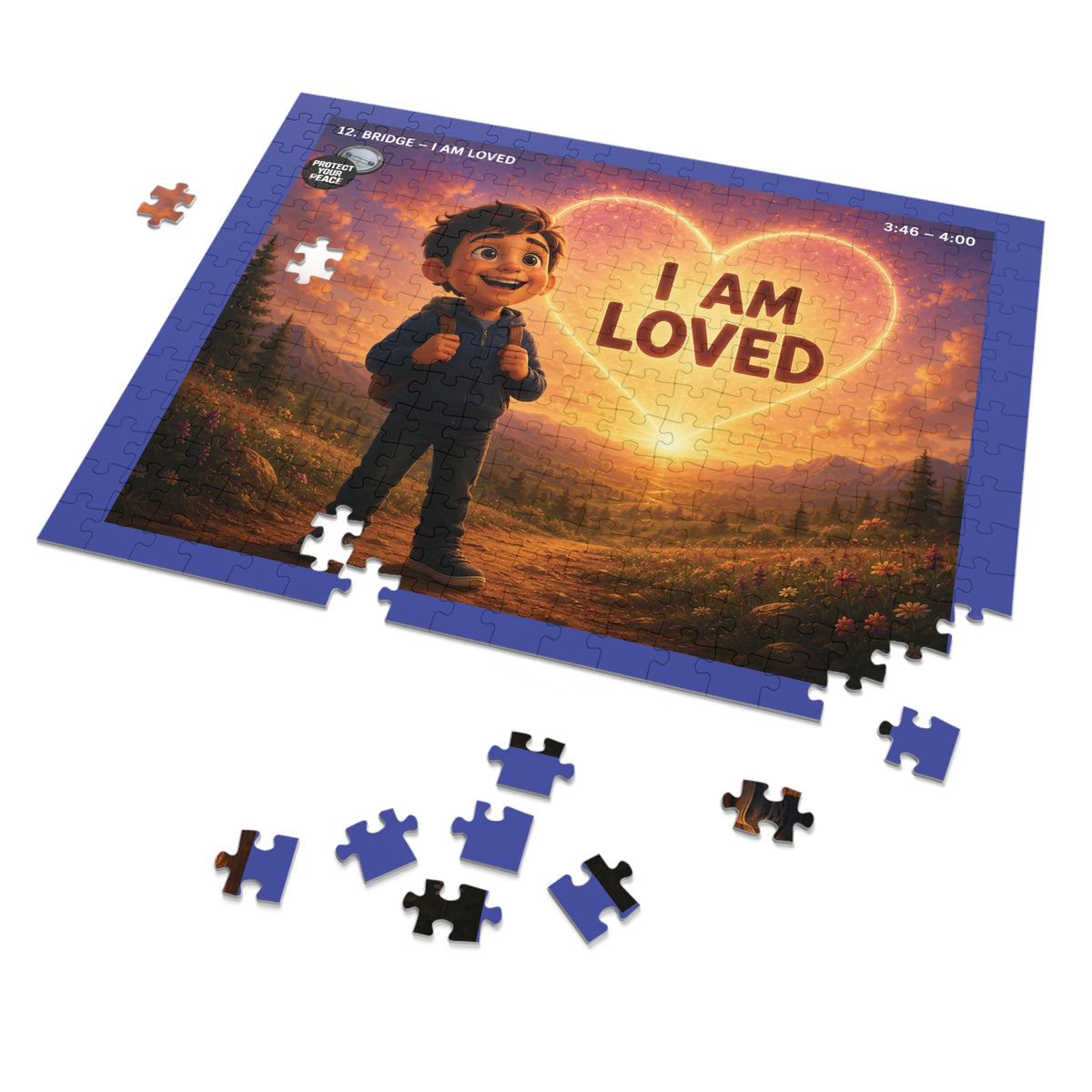I Am Loved Jigsaw Puzzle (Heart Sunset Scene)