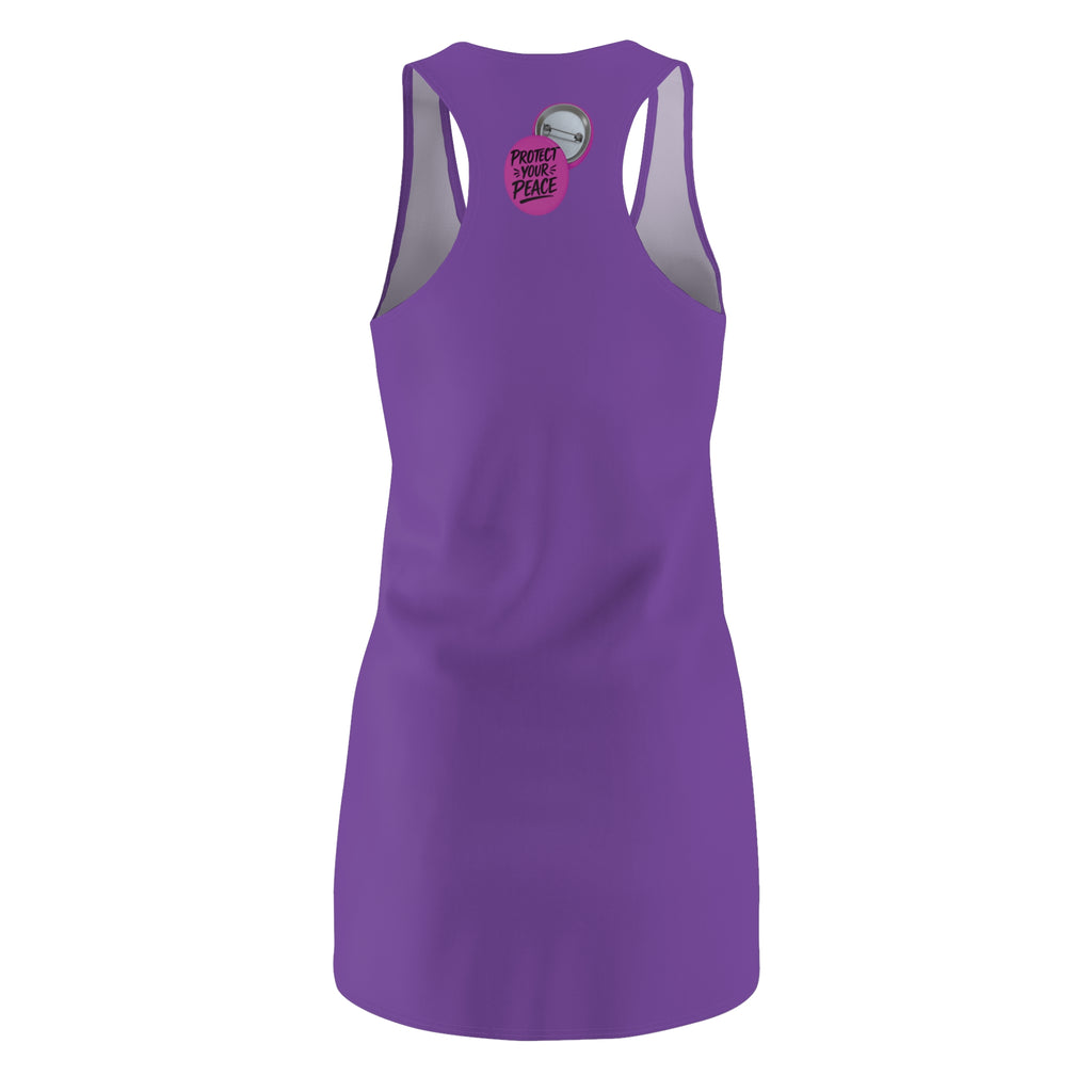 Racerback Dress — Purple "Protect Your Peace" Graphic