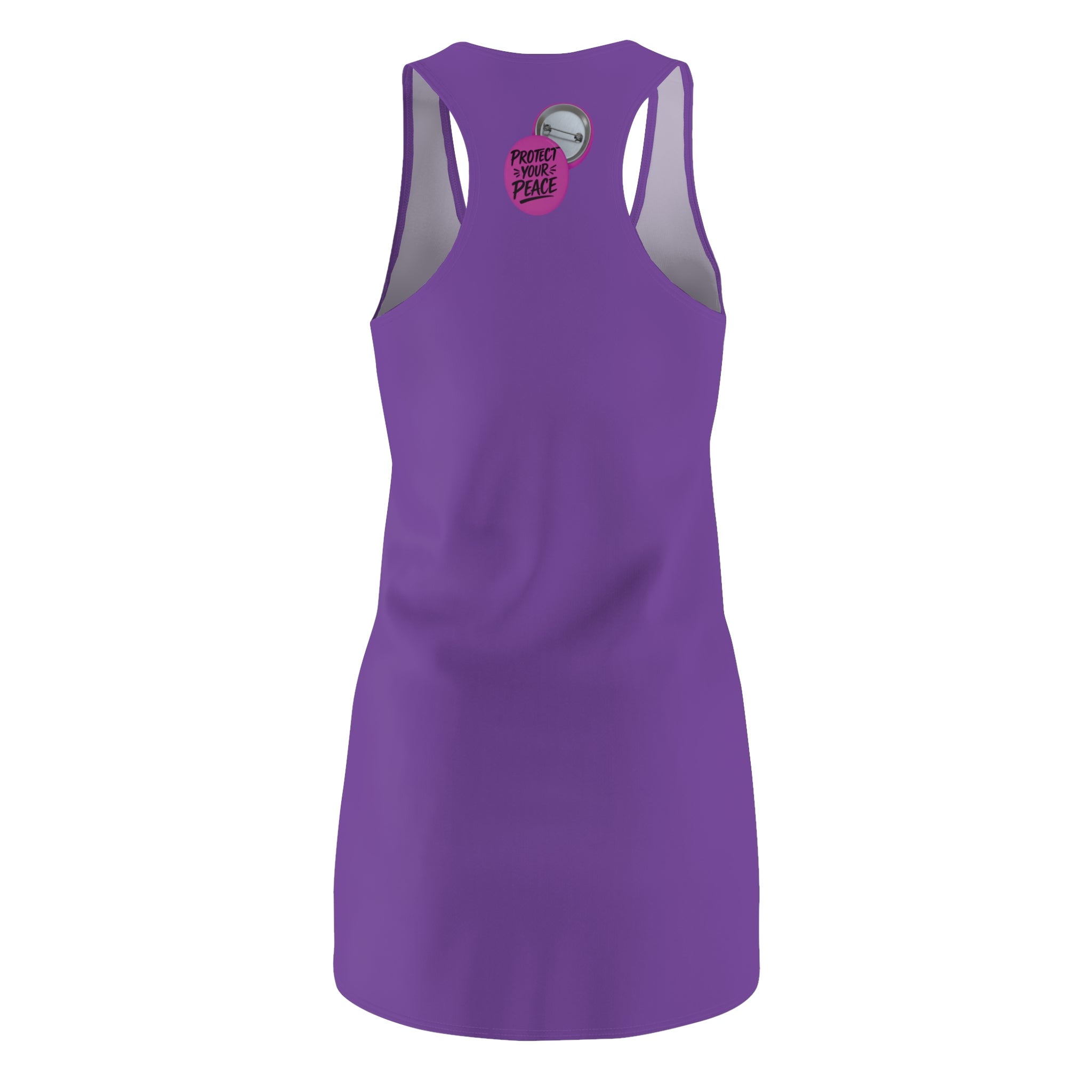 Racerback Dress — Purple "Protect Your Peace" Graphic