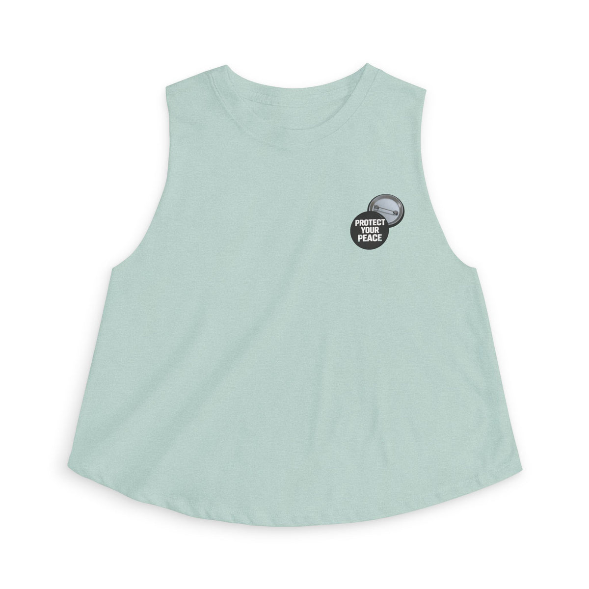 Women's Crop Top — 'Protect Your Peace' Minimal Pocket Graphic Tank