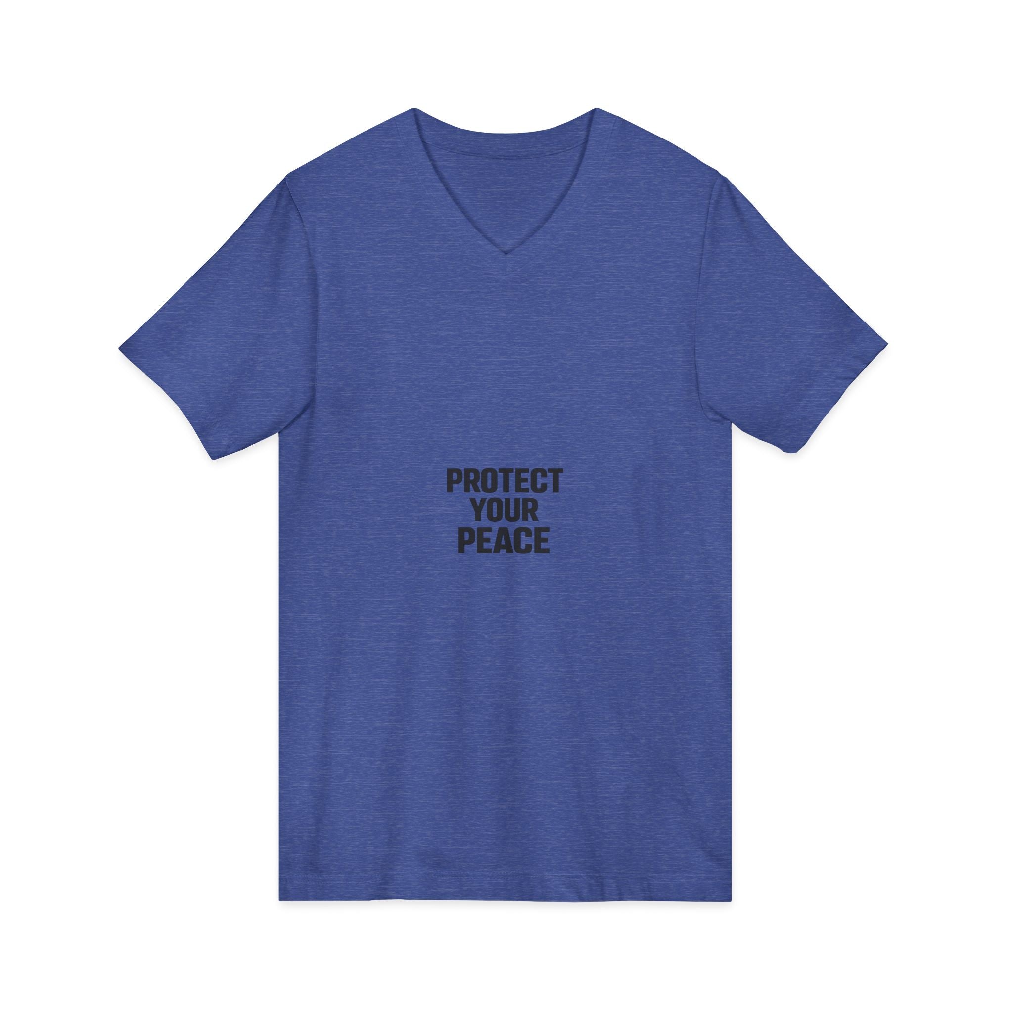 Protect Your Peace V-Neck Tee — Minimalist Self-Care Message Shirt