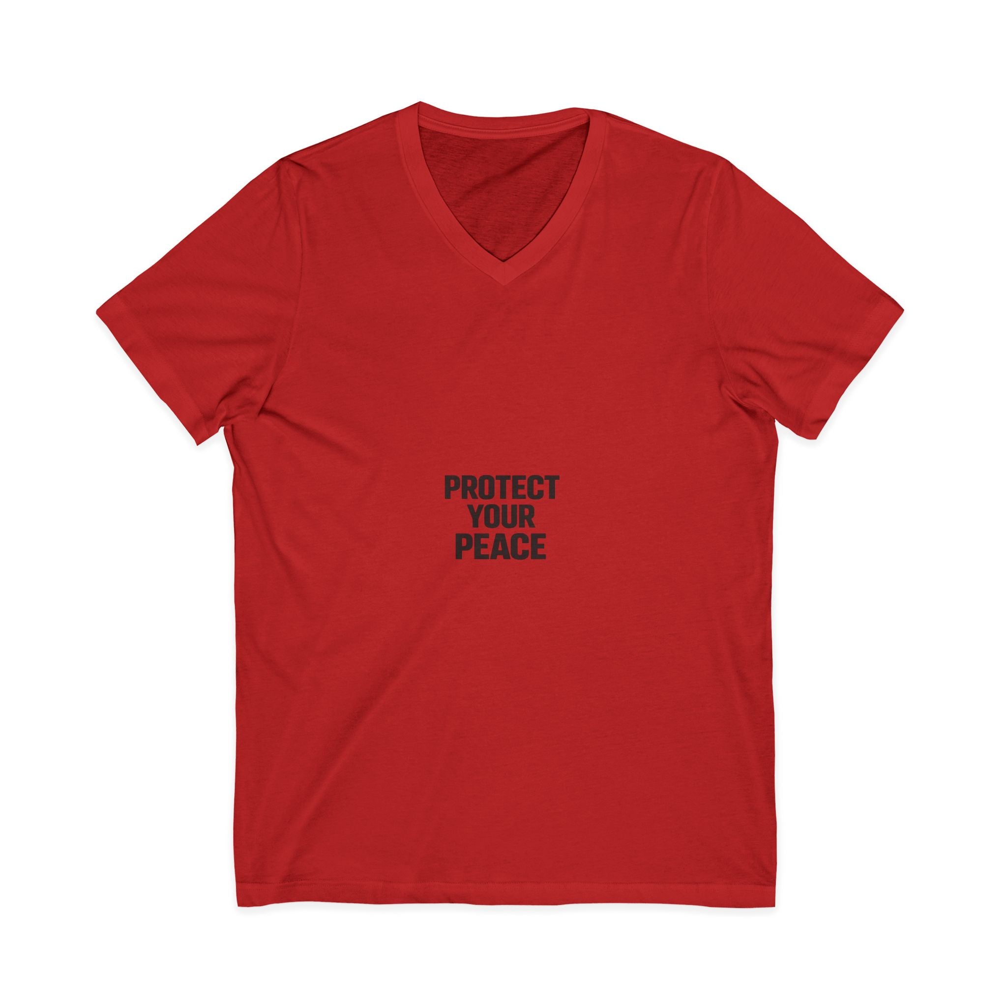 Protect Your Peace V-Neck Tee — Minimalist Self-Care Message Shirt