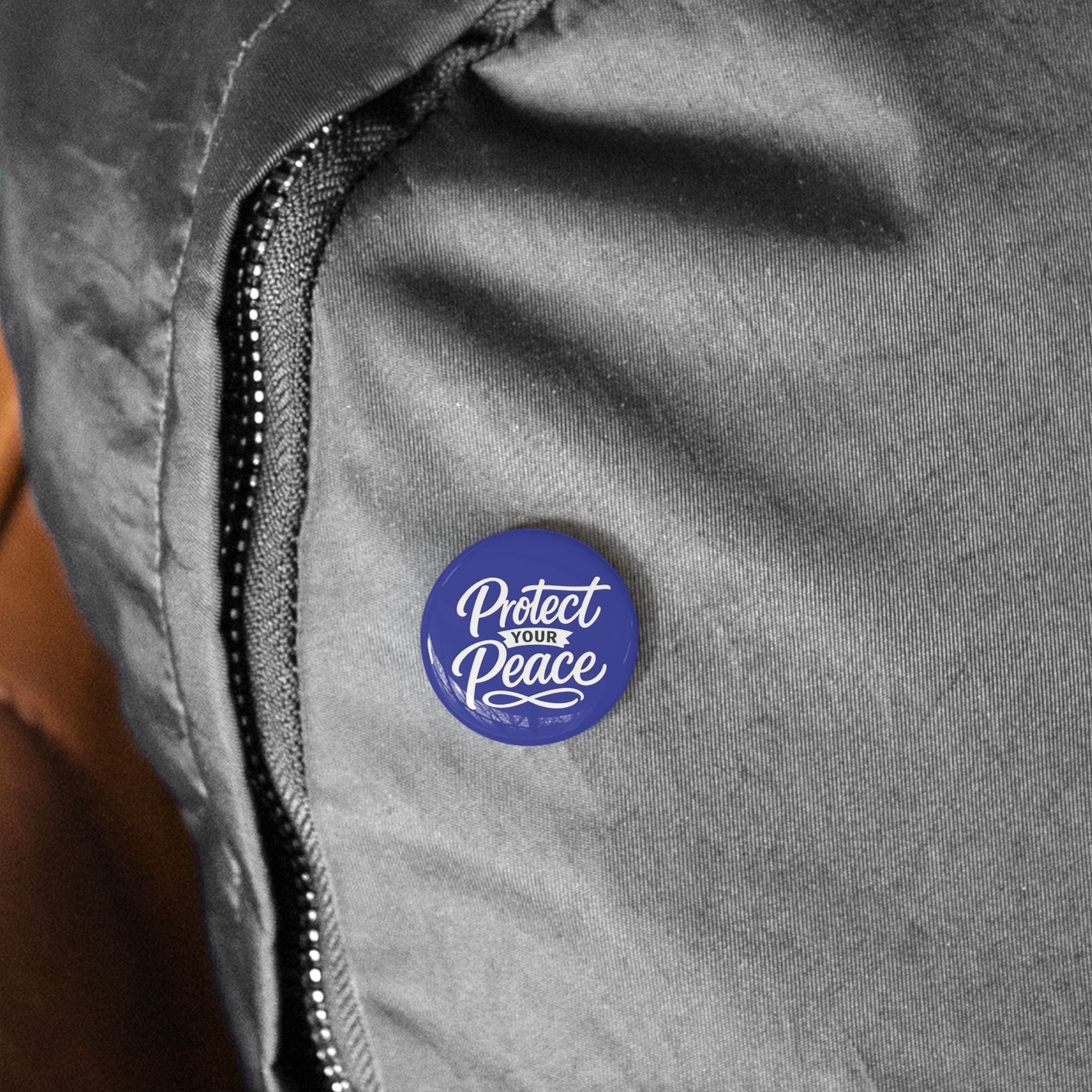 Protect Your Peace Round Pin – Inspirational Mental Wellness Button