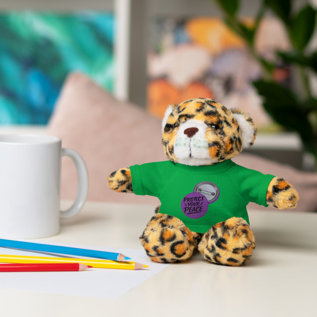 Plush Bear with 'Protect Peace' Tee