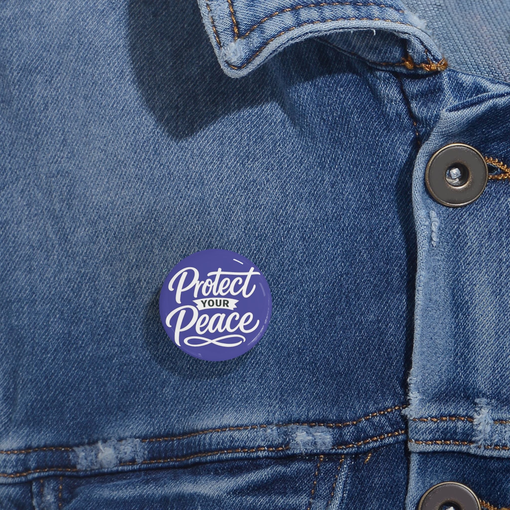 Protect Your Peace Round Pin — Inspirational Enamel Button for Jackets, Bags & Gifts