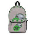 Protect Your Peace Backpack — Green Button Pattern Daypack