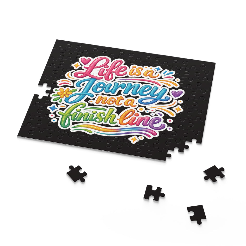 Inspirational Puzzle — "Life Is a Journey, Not a Finish Line" Colorful Motivational Jigsaw