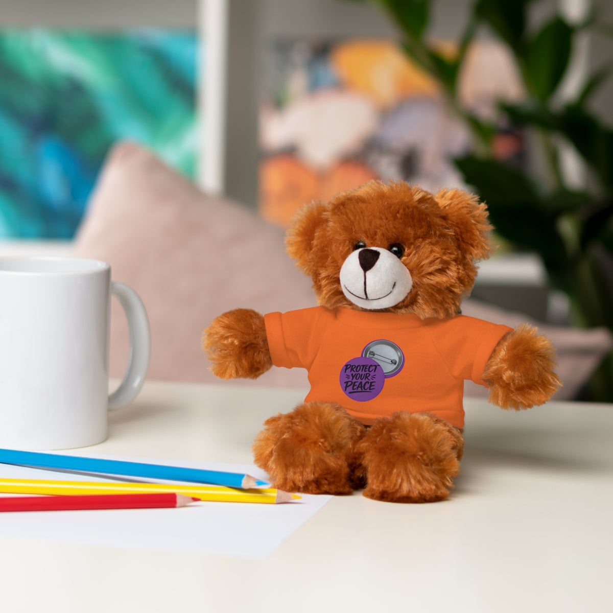 Plush Bear with 'Protect Peace' Tee