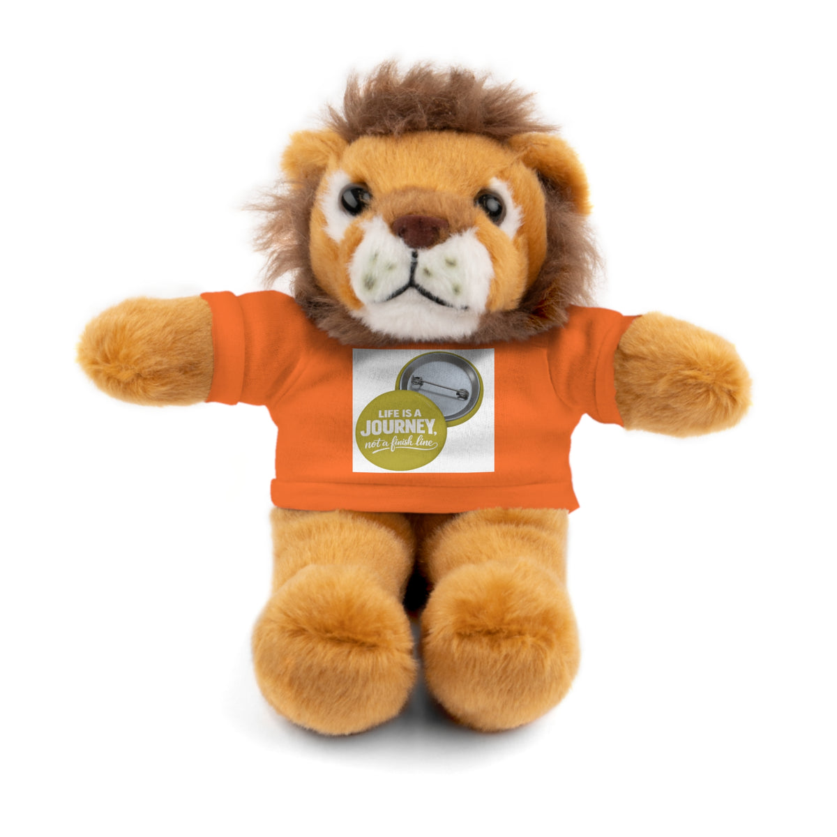 Cute Brown Teddy Bear with 'Life Is a Journey not a finish line.' Tee — Plush Gift for Kids & Travelers