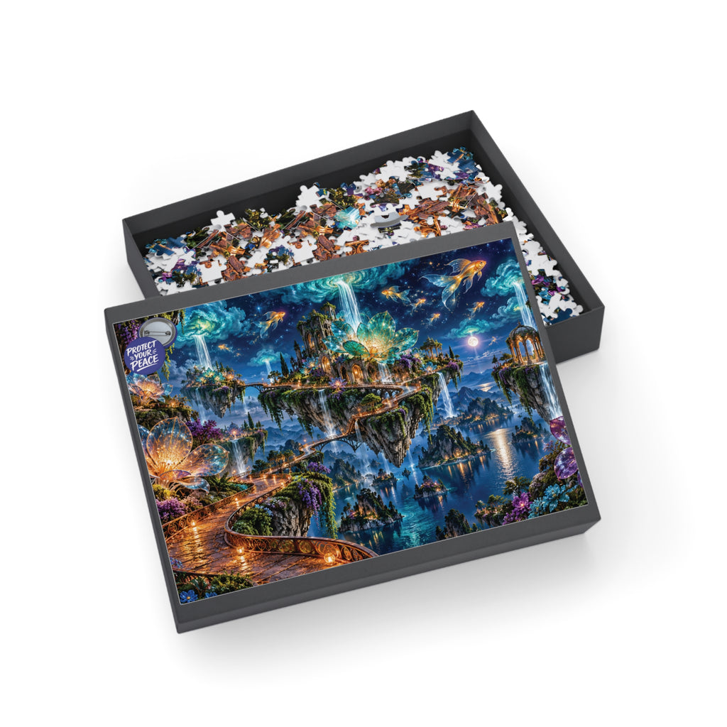 Floating Island Fantasy Puzzle — Mystical Nightscape Jigsaw (96/252/500/1000 pcs)