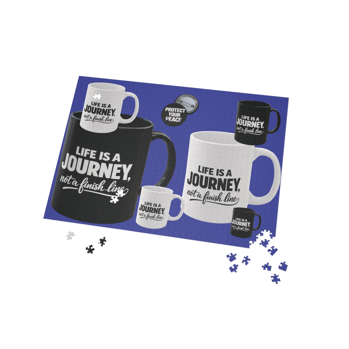 Inspirational Puzzle — "Life Is a Journey, Not a Finish Line" 500/1000-Piece Motivational Jigsaw
