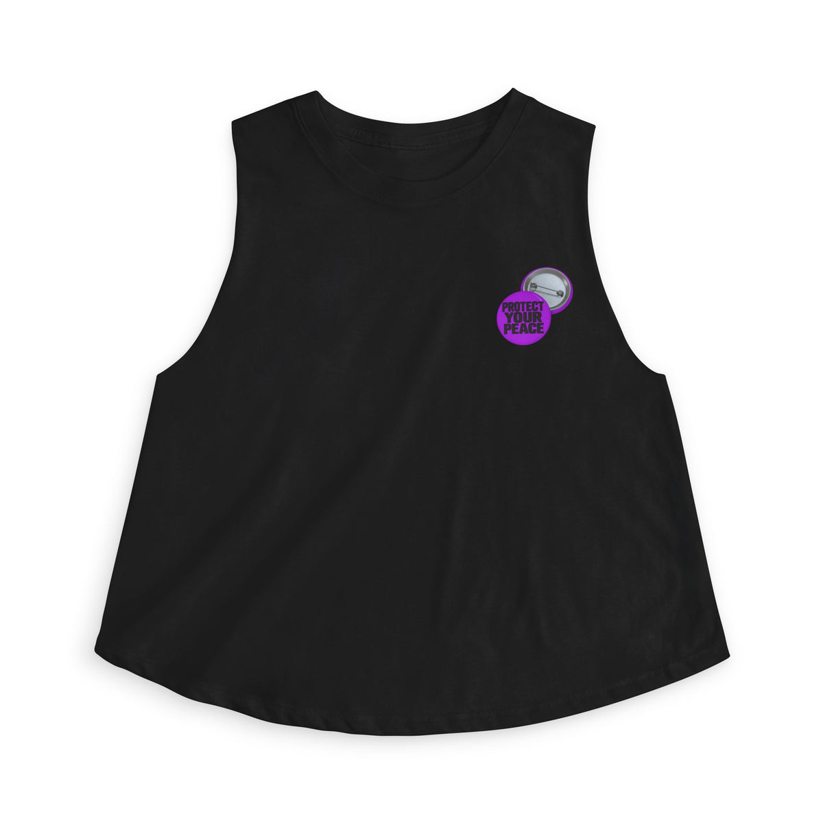 Crop Top — Small Purple Retro Cassette Graphic