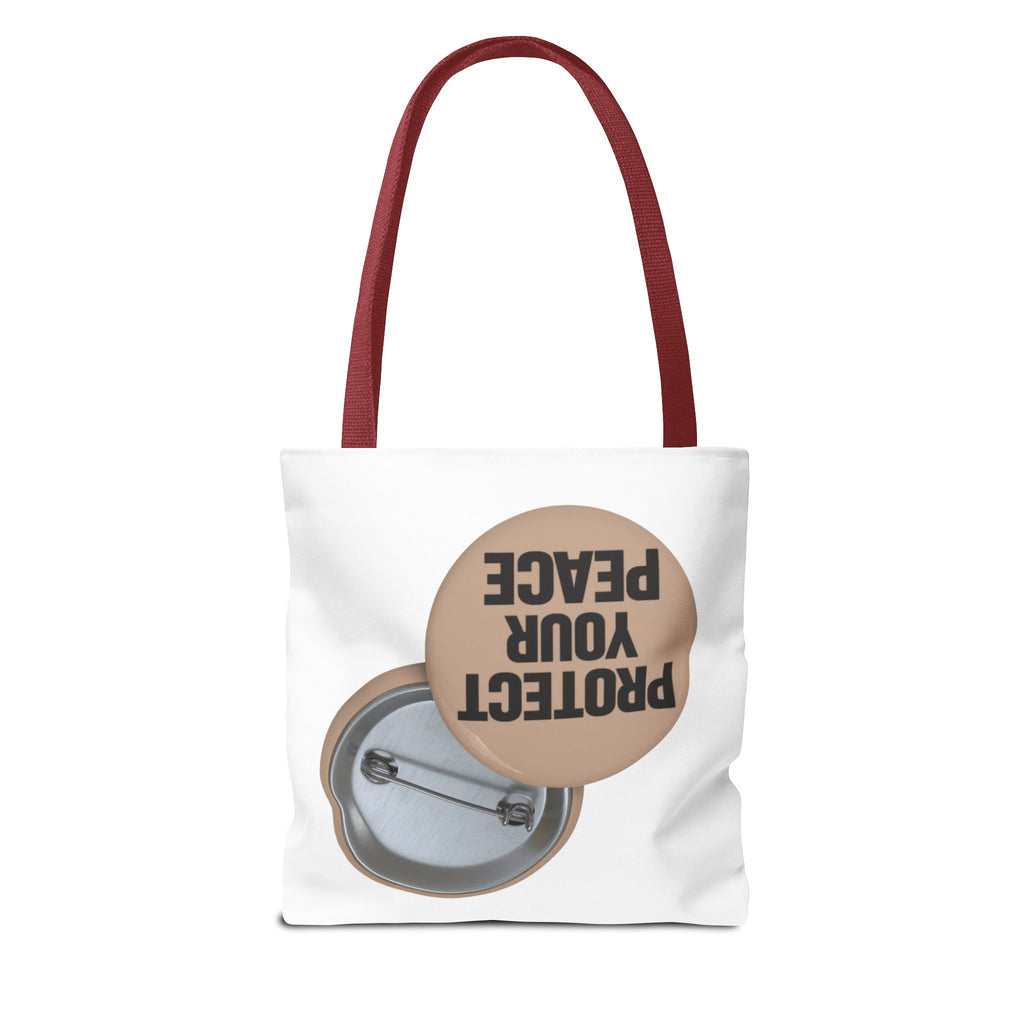 Protect Your Peace Button Tote Bag – Inspirational Everyday Carry