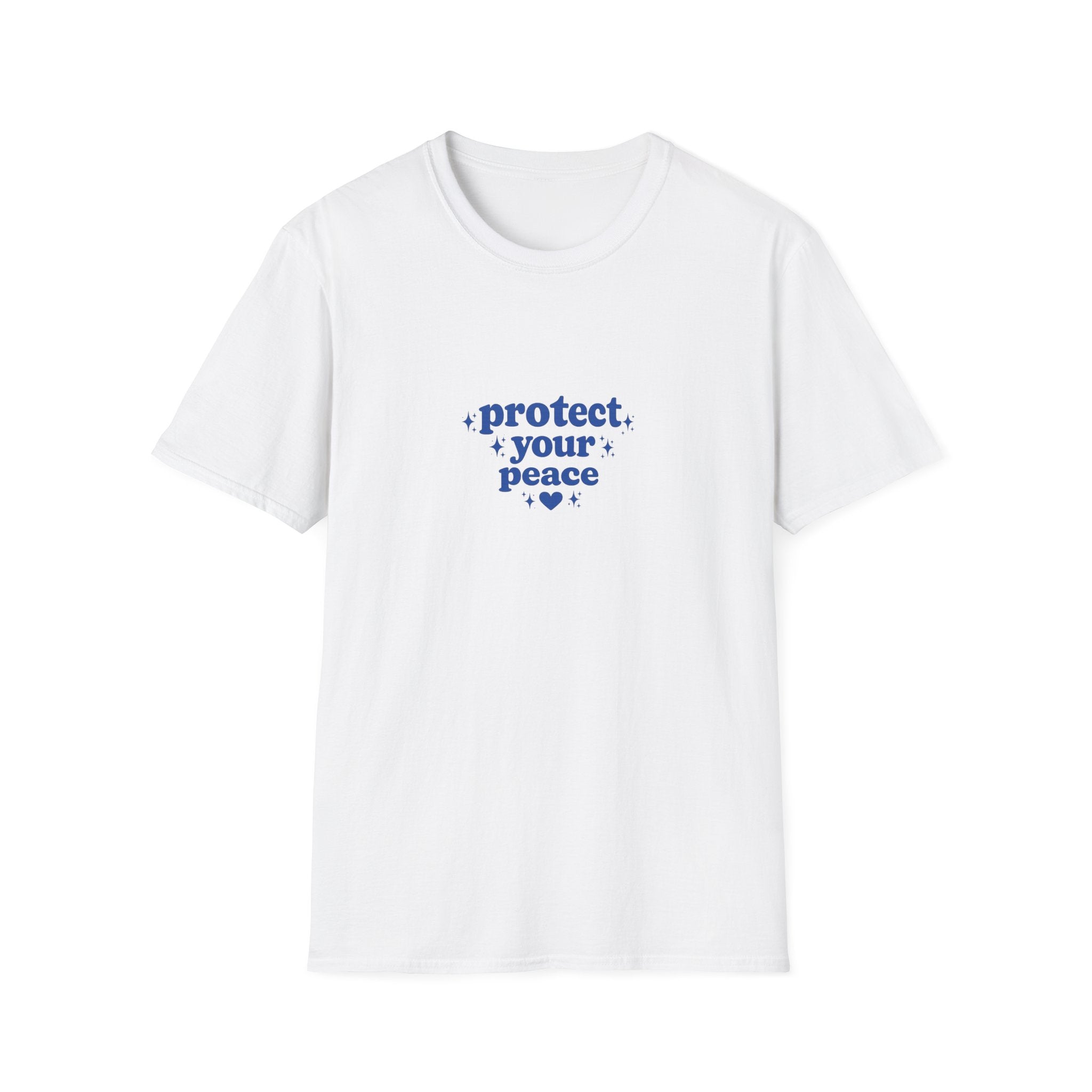 Protect Your Peace T-Shirt — Minimal Blue Self-Care Tee