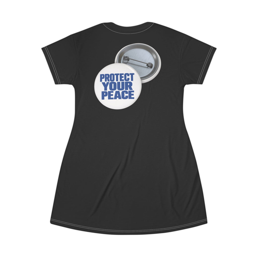 Protect Your Peace T-Shirt Dress — Relaxed Graphic Midi Dress