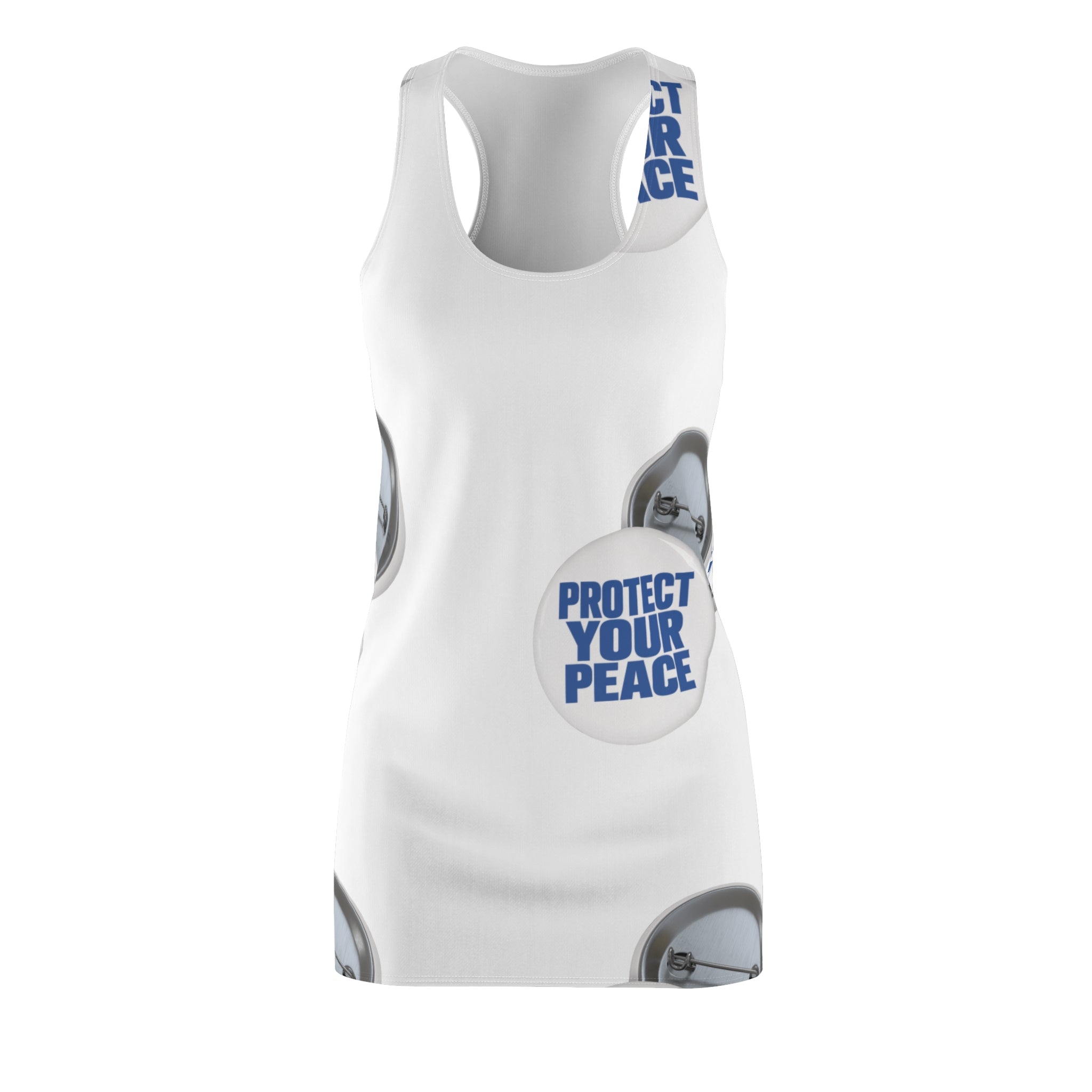 Protect Your Peace Racerback Dress — Motivational All-Over Print