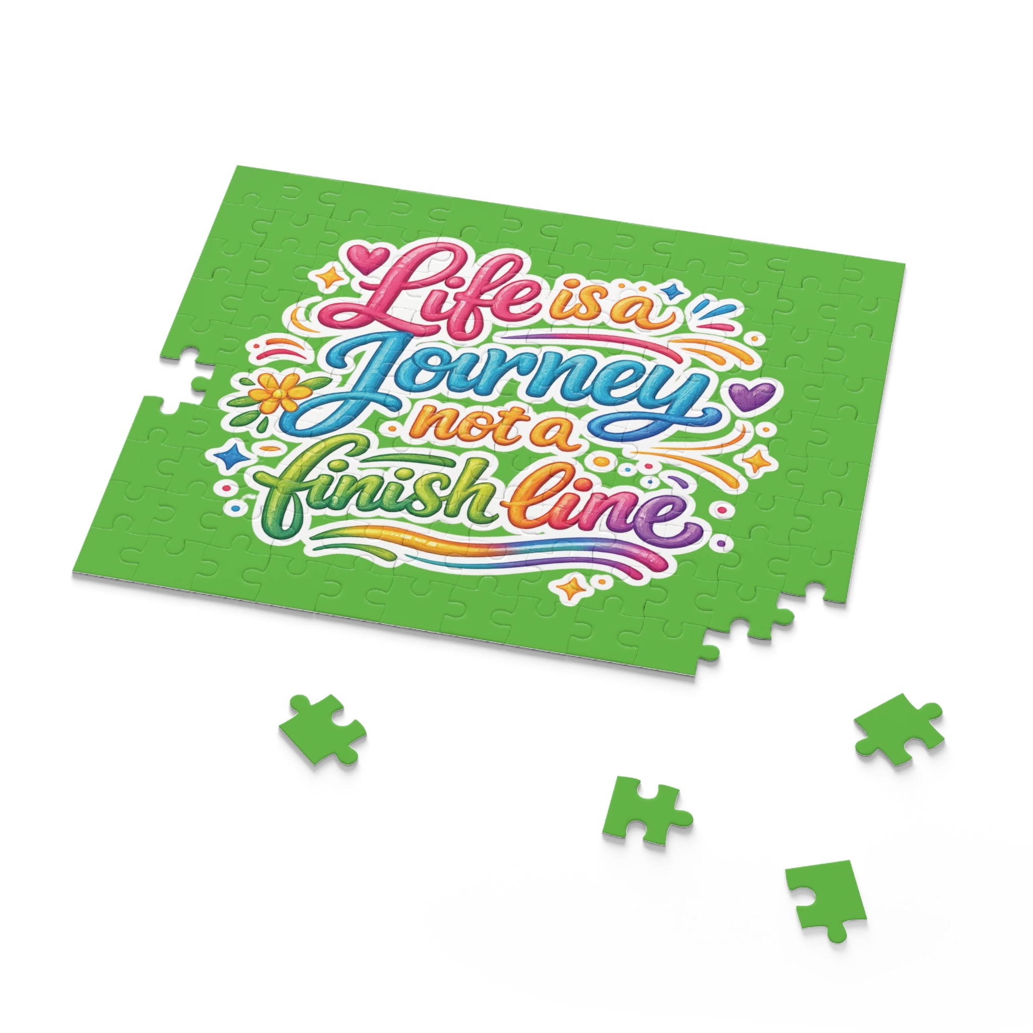 Puzzle — "Life Is a Journey Not a Finish Line" Colorful Inspirational Jigsaw