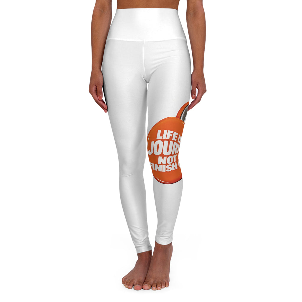 Life’s a Journey High-Waisted Yoga Leggings — Motivational  graphic AOP Fitness Tights