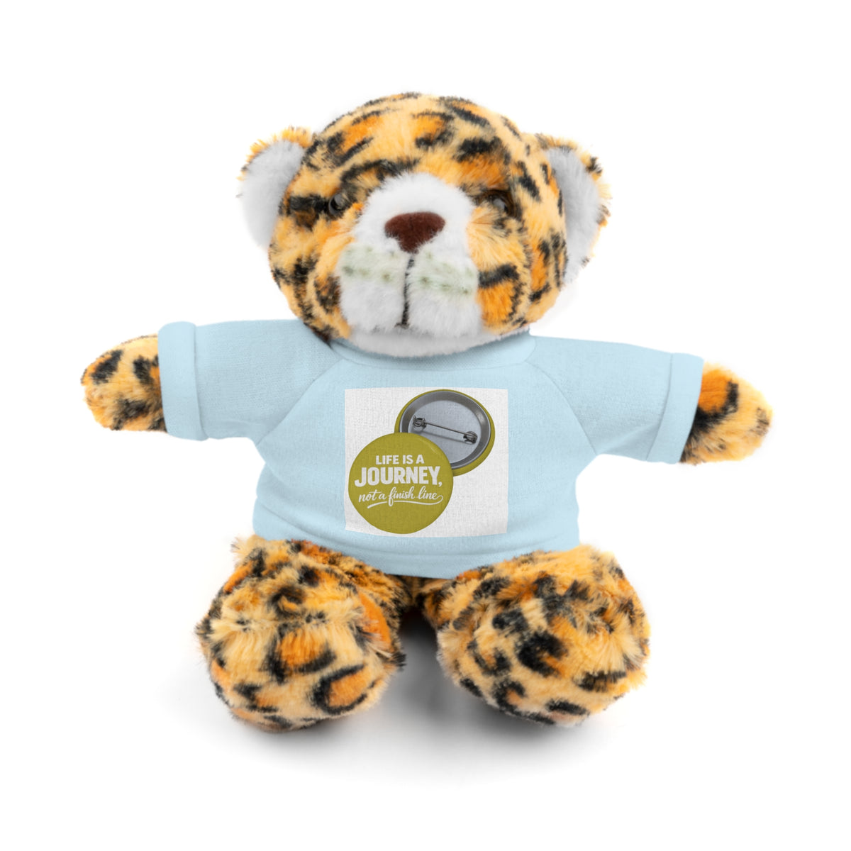 Cute Brown Teddy Bear with 'Life Is a Journey not a finish line.' Tee — Plush Gift for Kids & Travelers