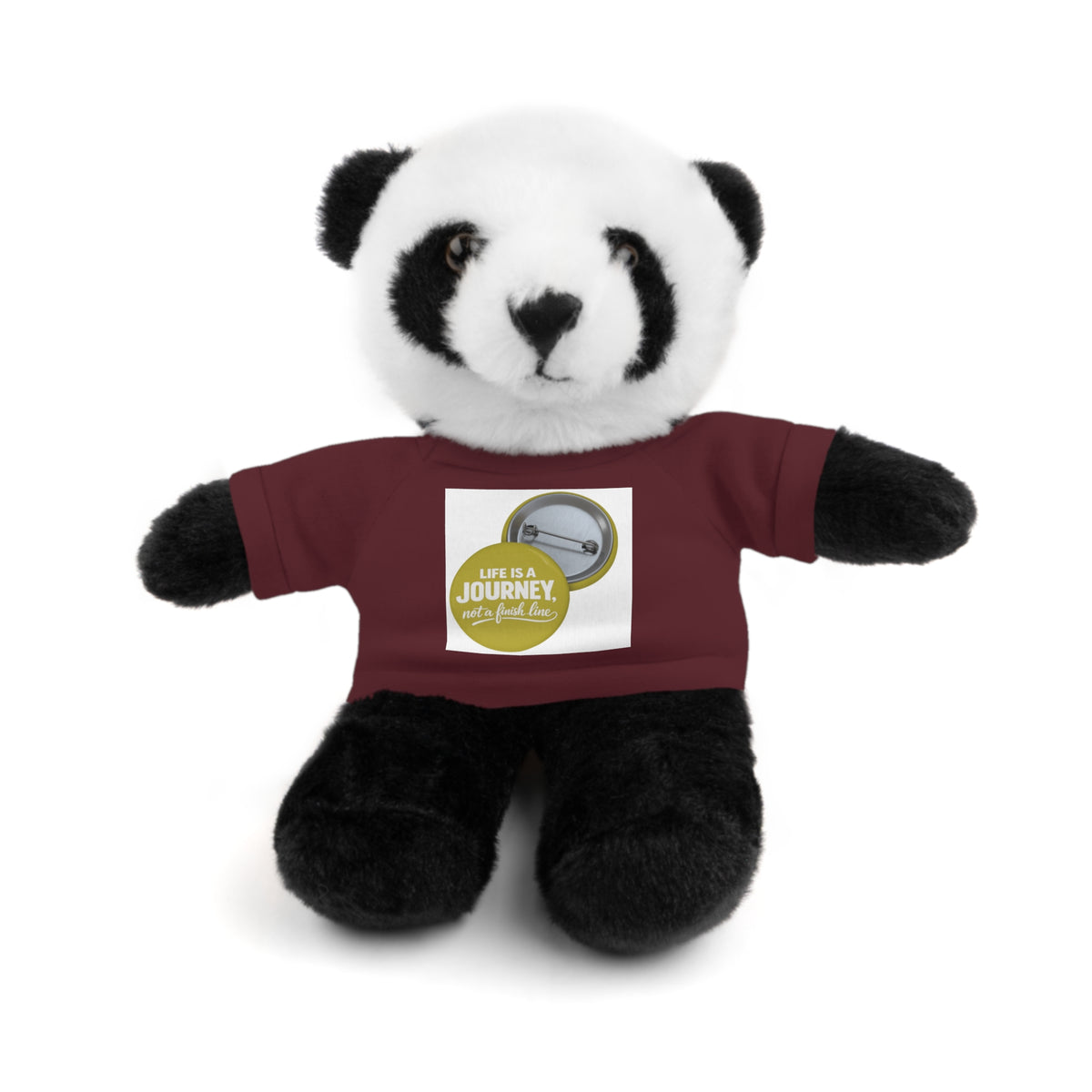 Cute Brown Teddy Bear with 'Life Is a Journey not a finish line.' Tee — Plush Gift for Kids & Travelers
