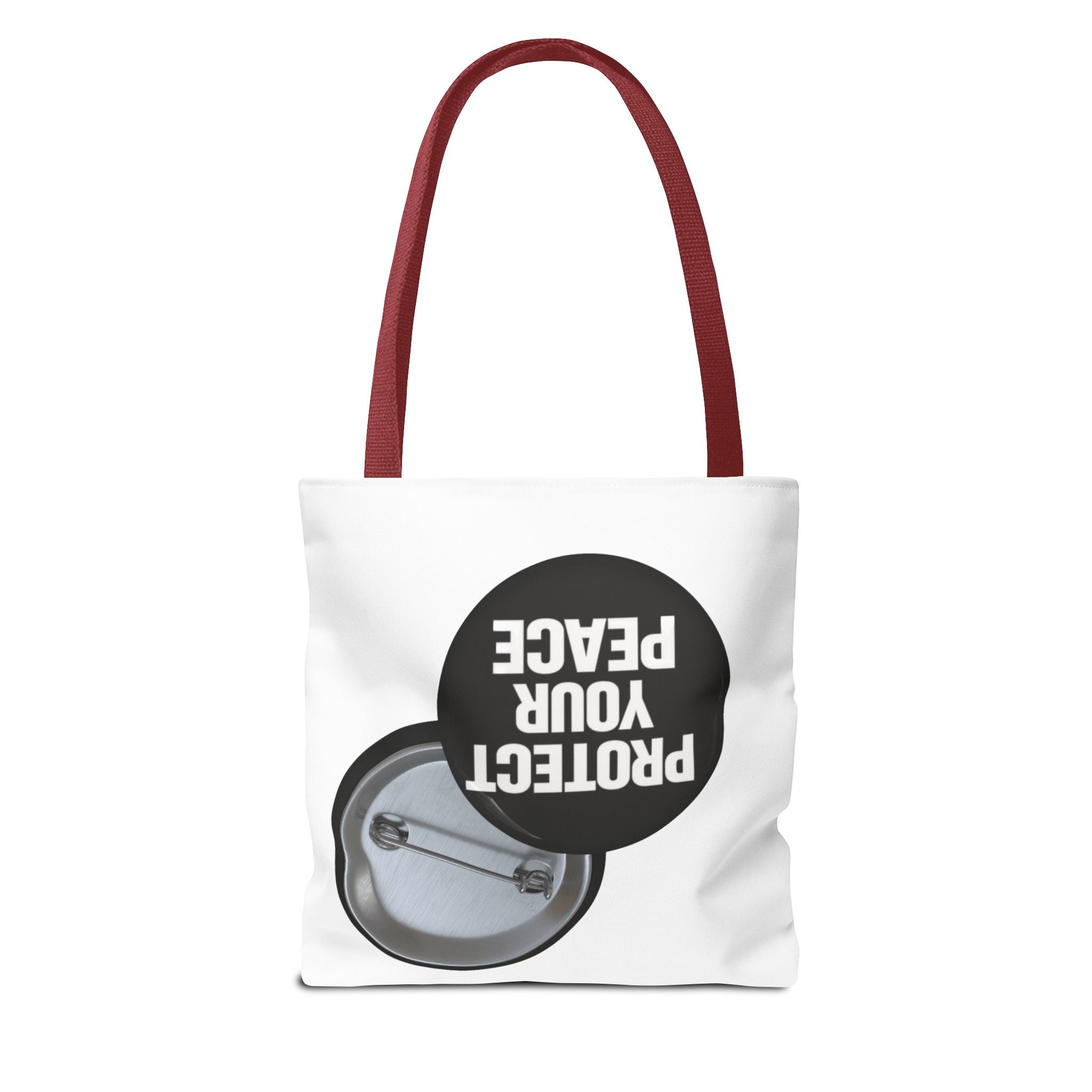 Tote — "Protect Your Peace" Button Design Cotton Tote Bag