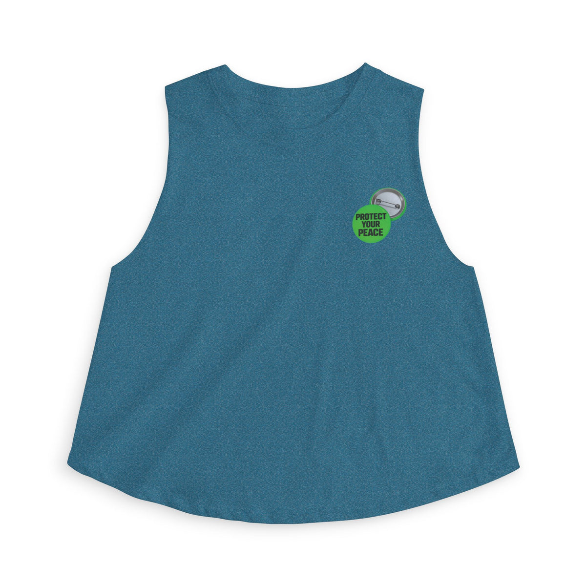 Women's Crop Top - 'Property of Mom' Green Badge Graphic