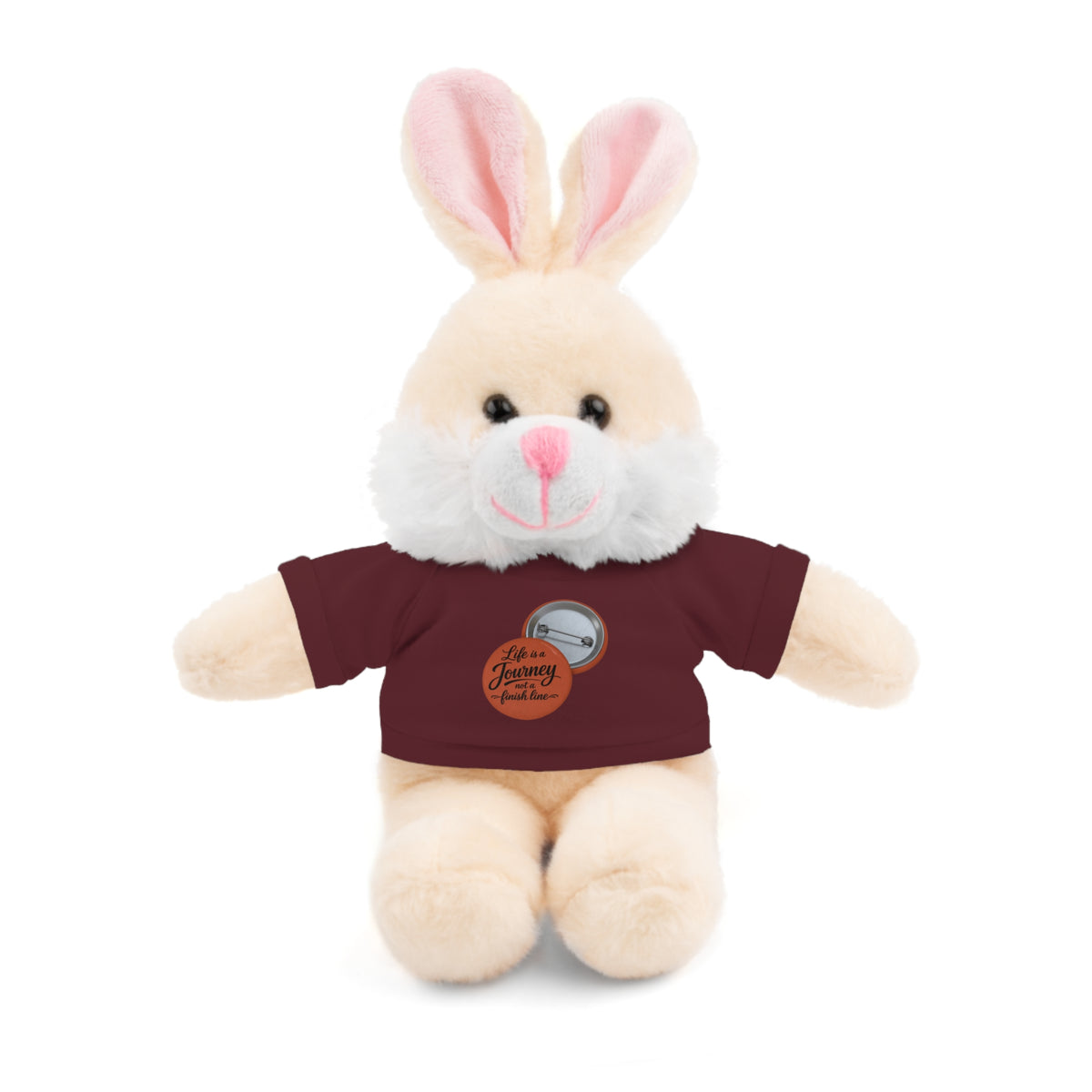 Life is a journey not a finish line. Plush Teddy Bear with Printed Tee — Cute Personalized Gift for Kids & Couples
