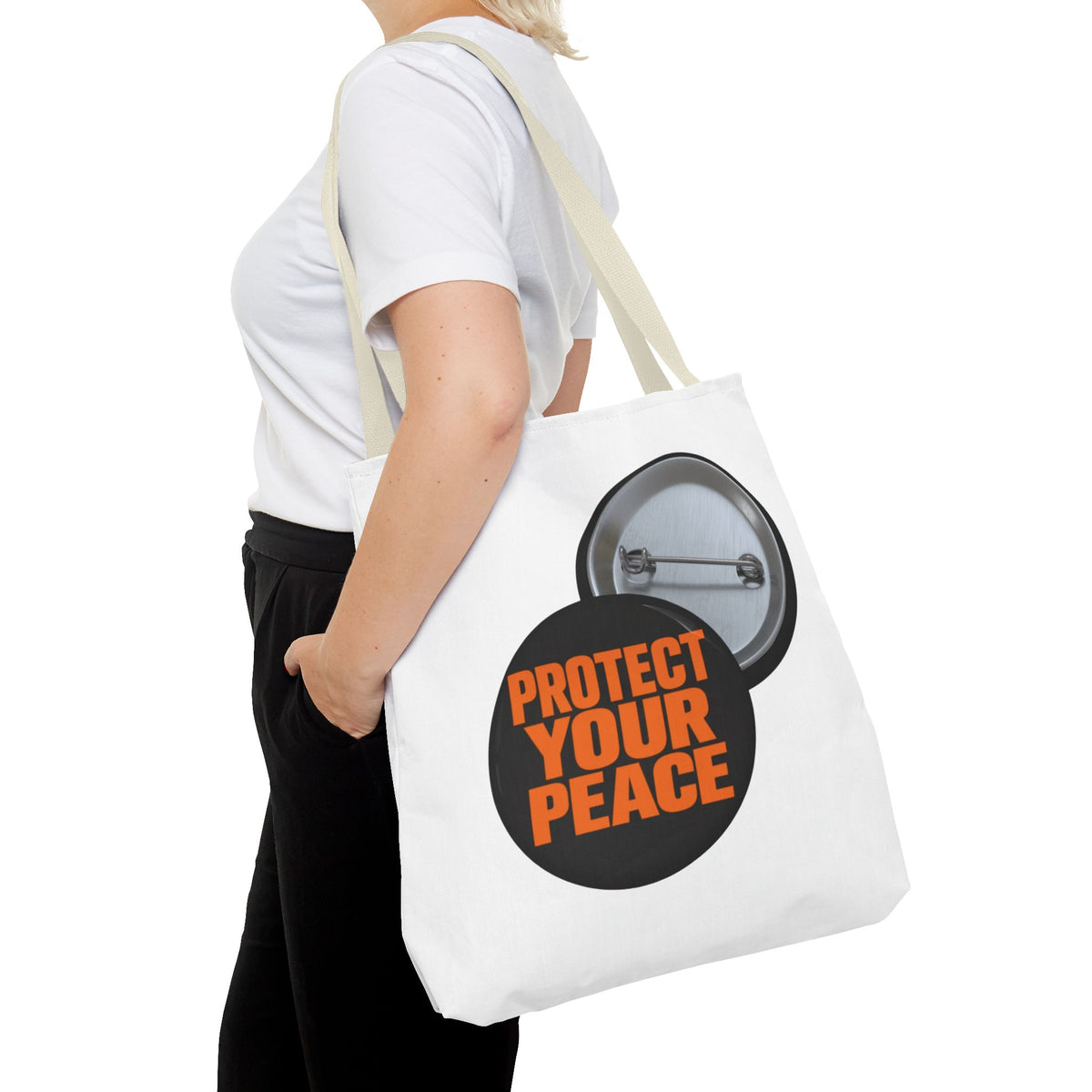Protect Your Peace graphic design Mental Health Awareness Tote Bag