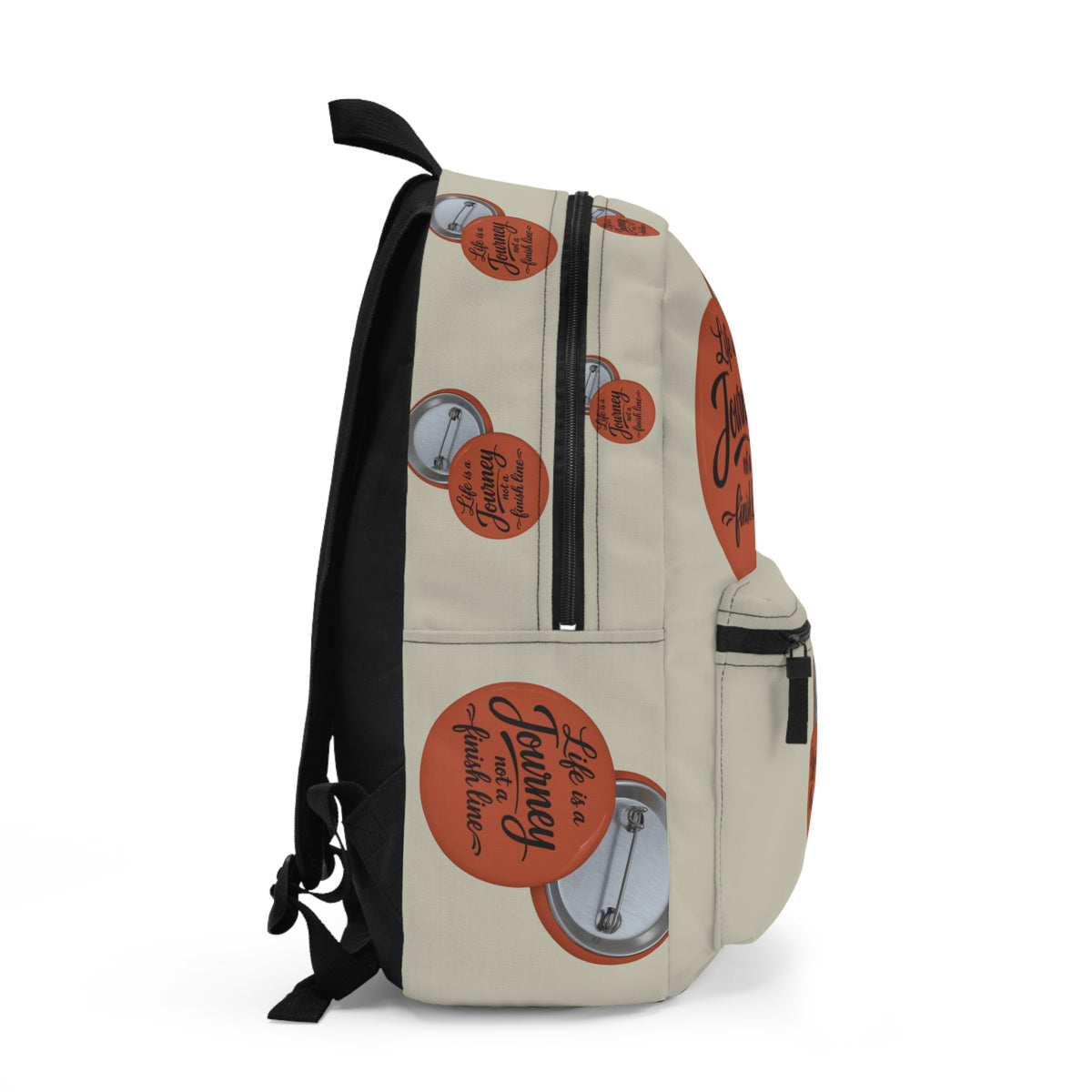 Inspirational graphic design 'Life Is a Journey, Not a Finish Line' Backpack