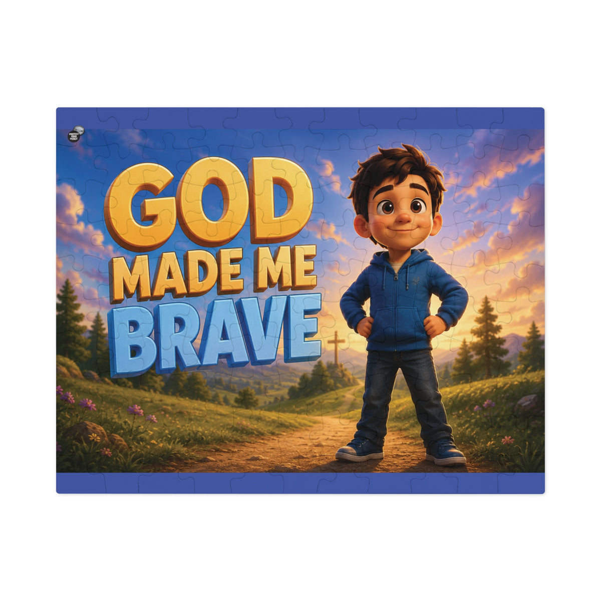 God Made Me Brave Kids Puzzle — 252-Piece Faith-Based Jigsaw with Tin