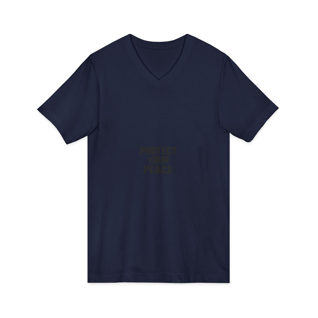 Protect Your Peace V-Neck Tee — Minimalist Self-Care Message Shirt