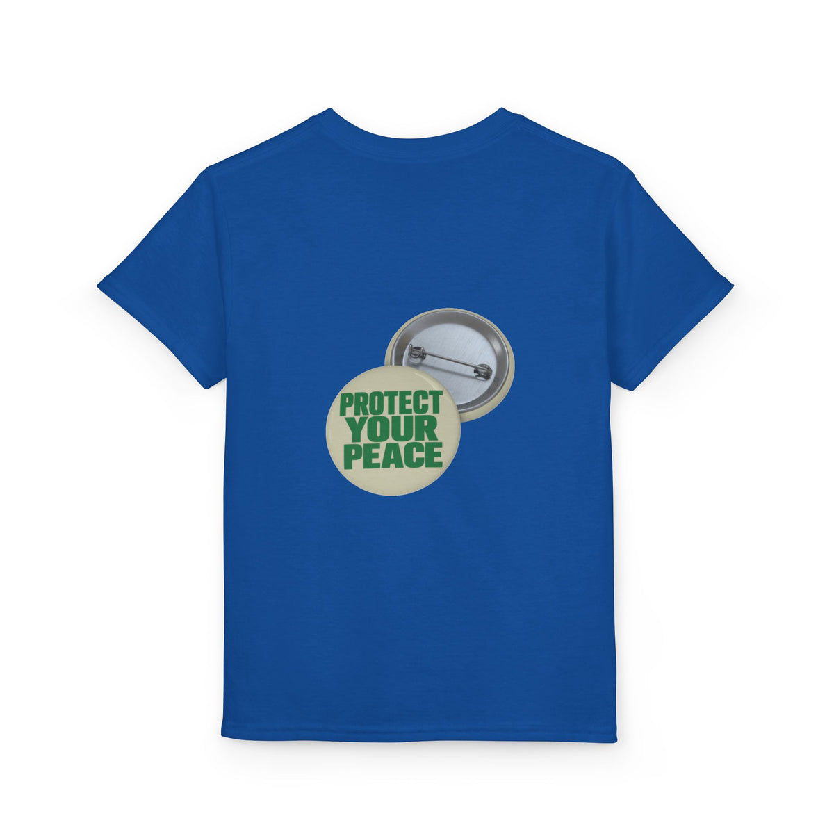 Youth T-Shirt — "Protect Your Peace" Button Graphic
