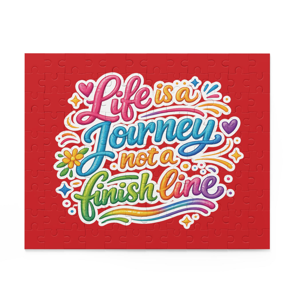 Inspirational Puzzle – “Life Is a Journey, Not a Finish Line” Colorful Motivational Jigsaw