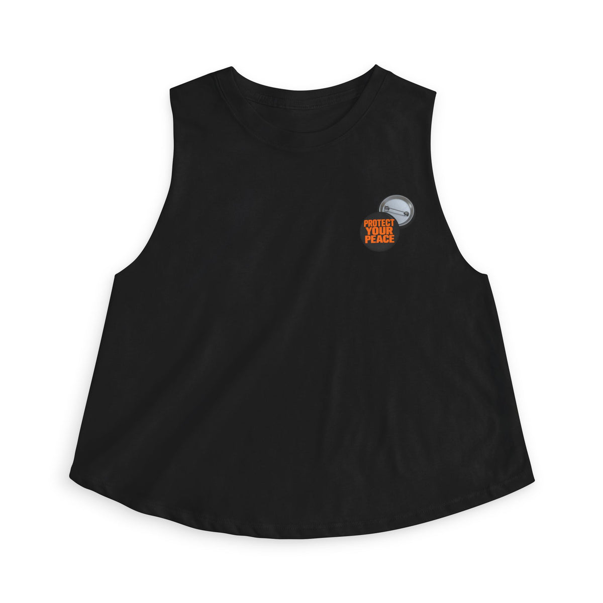 Women's Crop Top — 'Good Vibes Only' Mini Pin Graphic