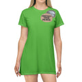 Protect Your Peace T-Shirt Dress - Graphic Button Slogan Tee Dress
