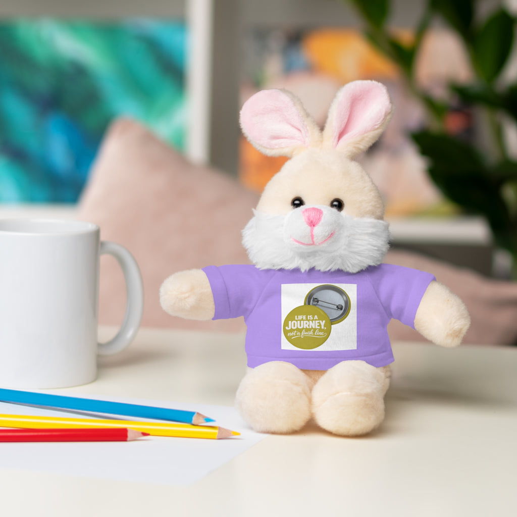 Cute Brown Teddy Bear with 'Life Is a Journey not a finish line.' Tee — Plush Gift for Kids & Travelers