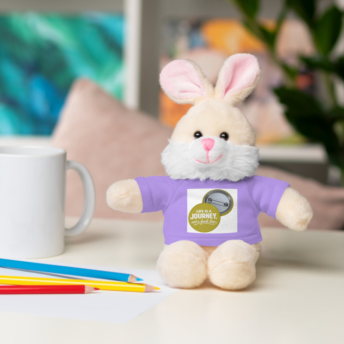 Cute Brown Teddy Bear with 'Life Is a Journey not a finish line.' Tee — Plush Gift for Kids & Travelers